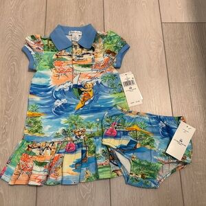 NEW Ralph Lauren Baby Girl Dress and Matching Bloomer Set 9 Months